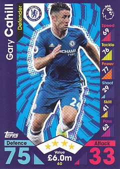 Gary Cahill Chelsea 2016/17 Topps Match Attax #60